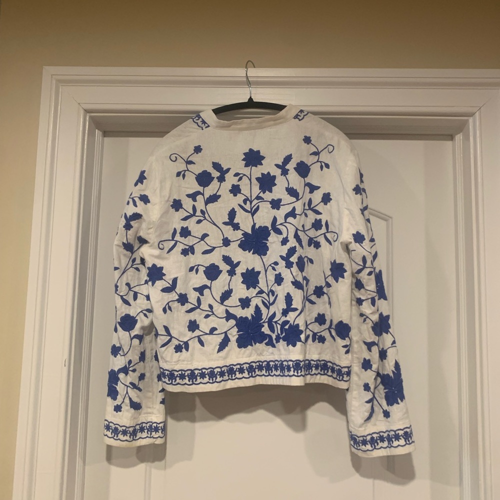 Zara Block Print Linen Jacket - image 2